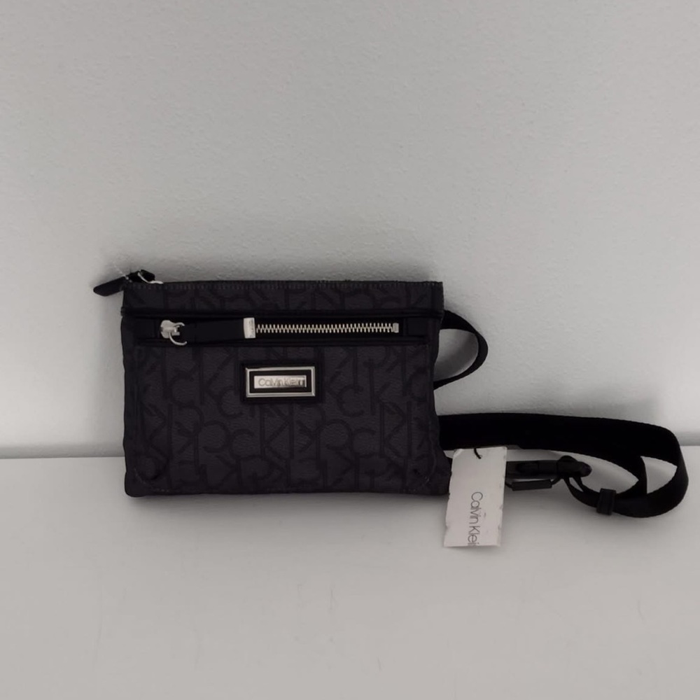 Calvin Klein Monogram Black Belt Bag